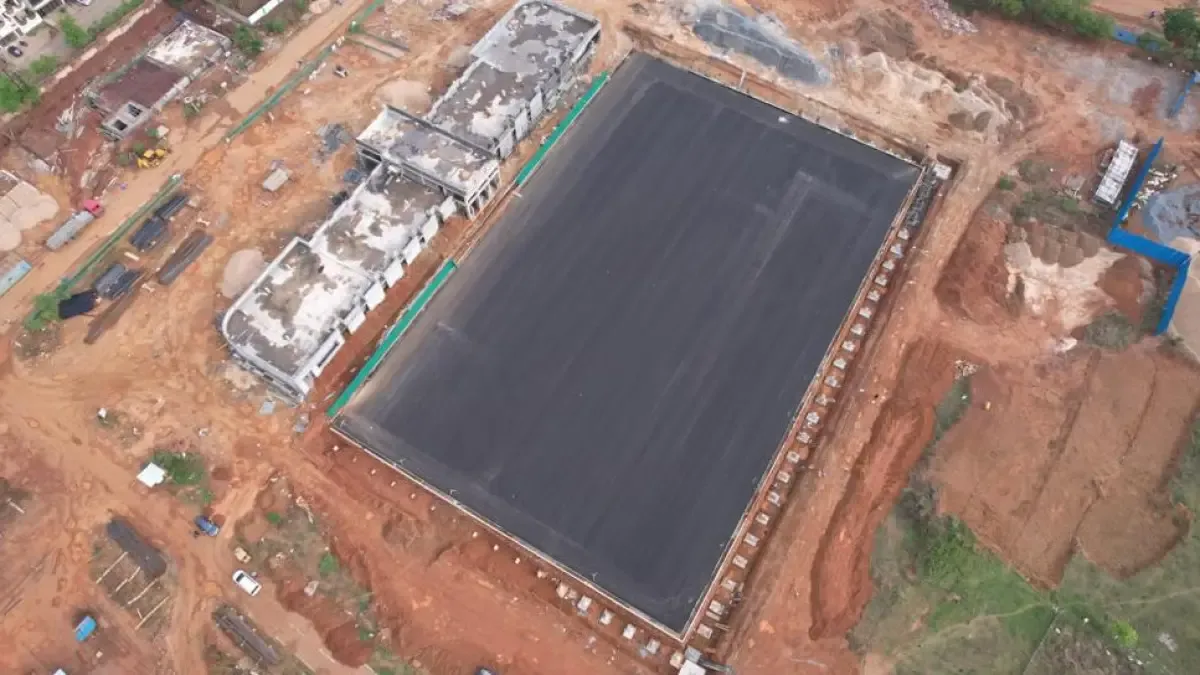 Construction of the country's largest hockey stadium is in full swing