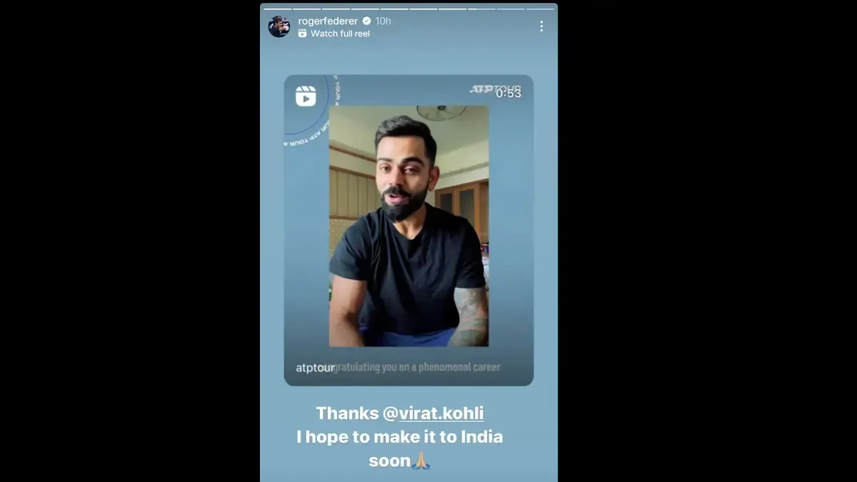 Roger Federer replies to Virat Kohli's heartwarming video