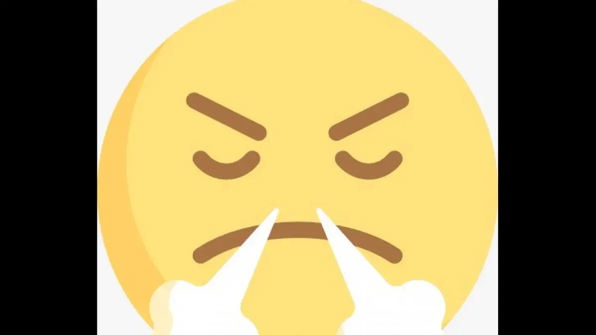 This emoji is the face with look of triumph