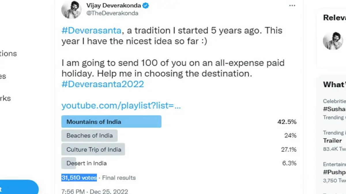 Vijay Deverakonda Twitter post