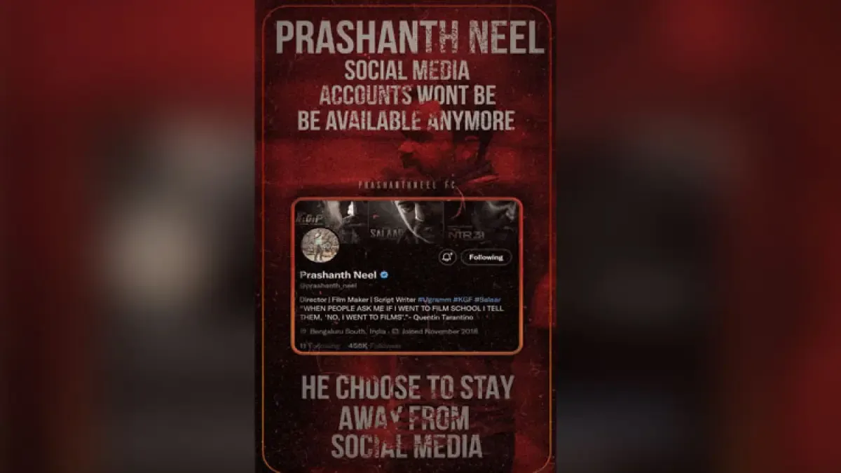 Prashanth Neel deletes social media accounts