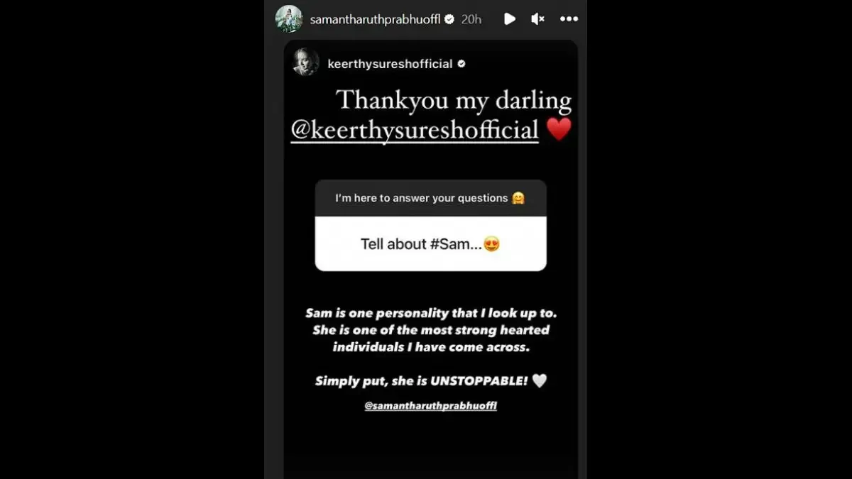 Samantha Instagram Story