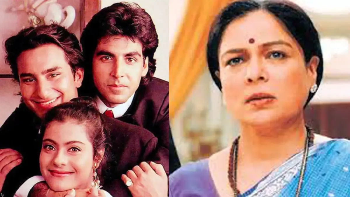 Saif, Akshay & Kajol in Yeh Dillagi (left) Reema Lagoo (Right)
