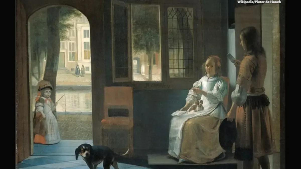 &lsquo;Man Handing a Letter to a Woman in the Entrance Hall' by Pieter de Hooch
