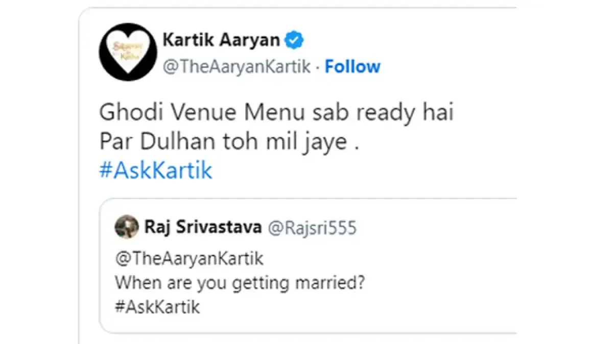 Kartik Aaryan Twitter chat