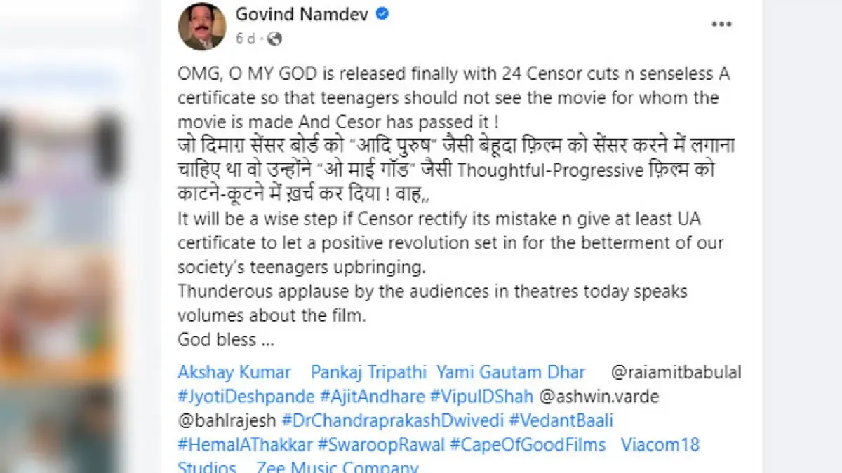 Govind Namdev Facebook post