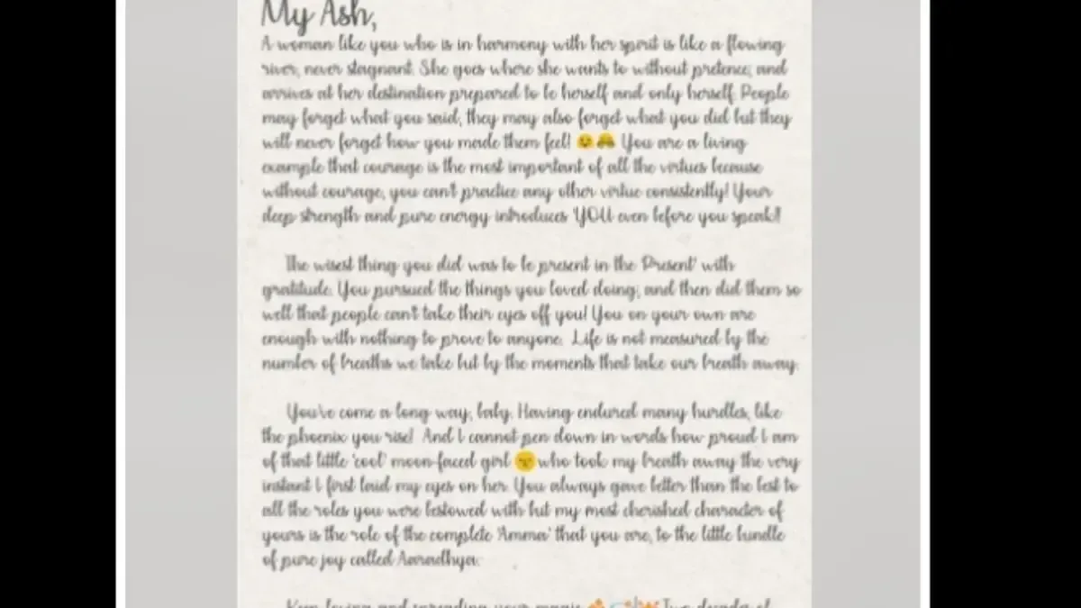 Rekha's open letter to Ash