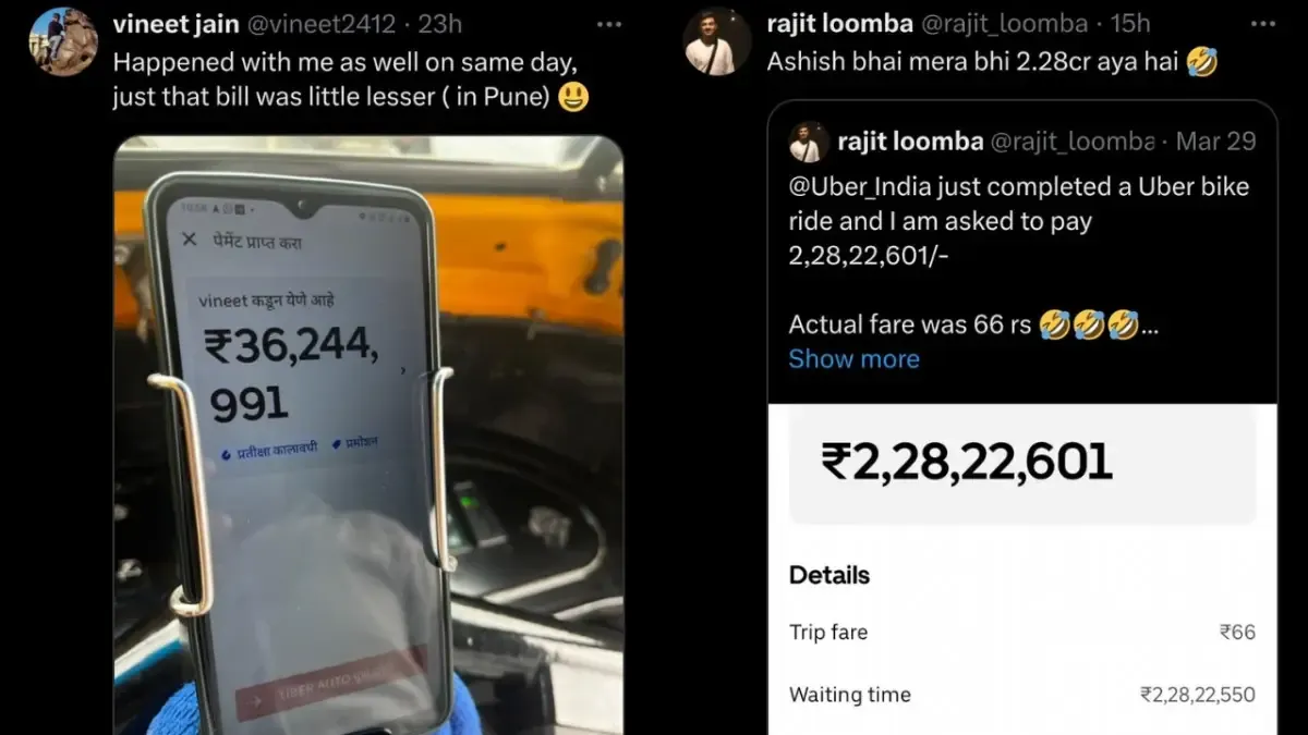 Uber ride turns nightmare: Noida man charged Rs 5.99 crore as waiting charge for auto ride!