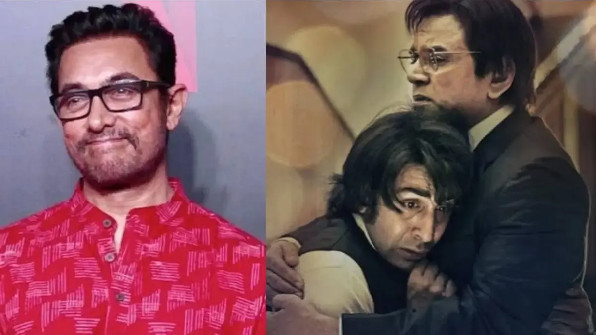 Aamir Khan (left) Ranbir Kapoor with Paresh Rawal in Sanju (right)
