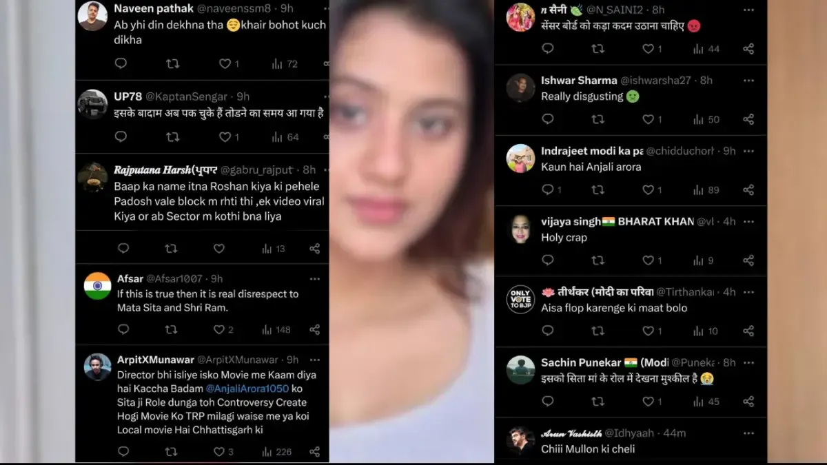 X Users' comments on Anjali Arora playing Goddess Sita