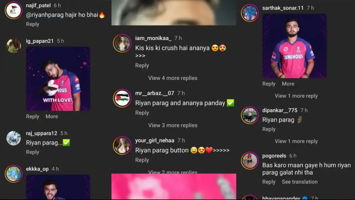 Comments on Ananya Panday's Instagram post