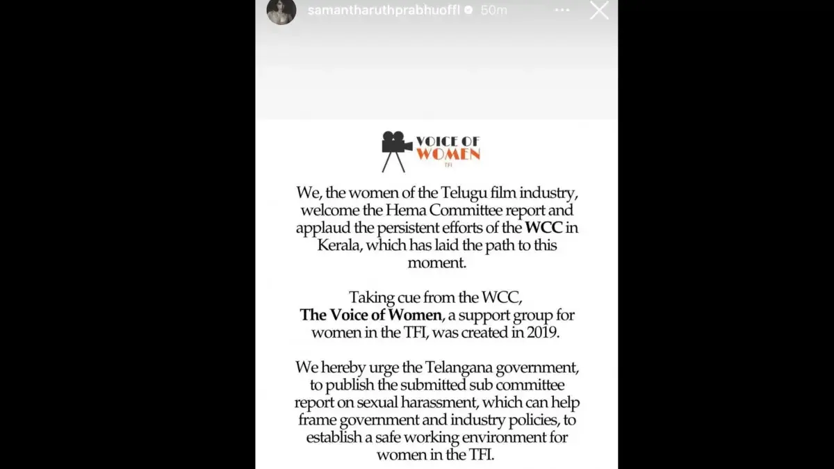 Samantha Ruth Prabhu IG story