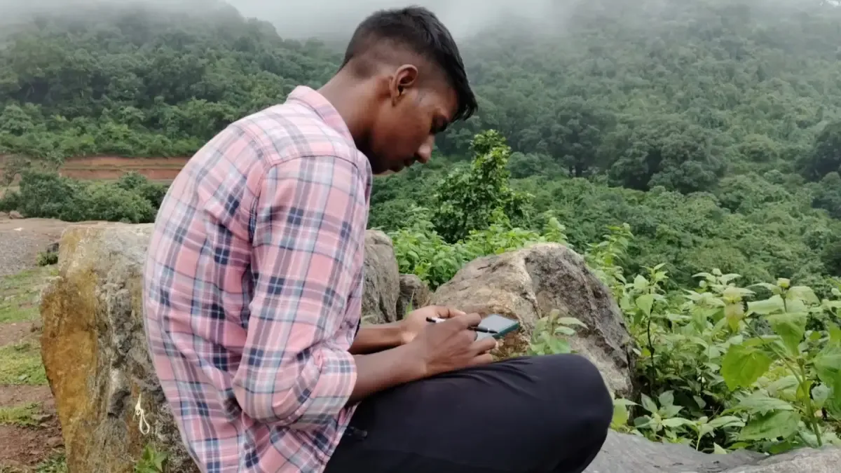 Sanatan Downloading Videos From Top Of Hill
