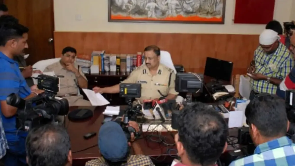 The then Police Commissioner YB Khurania briefing media