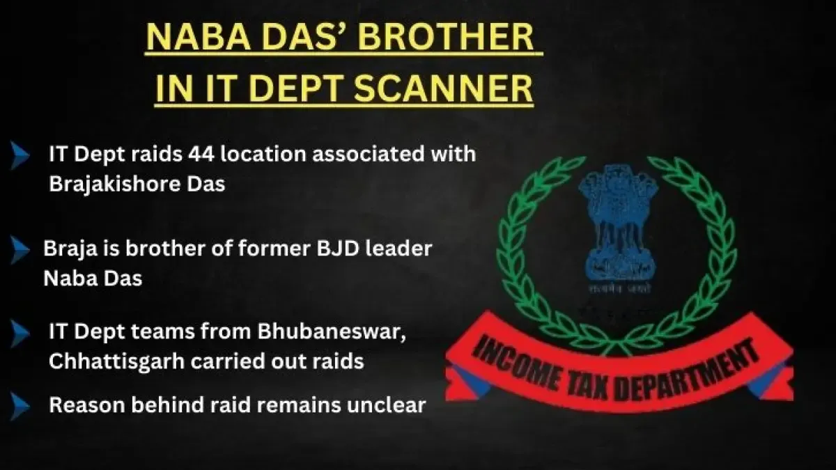 IT Dept Raid on Late BJD Leader Naba Das’ Brother’s Properties