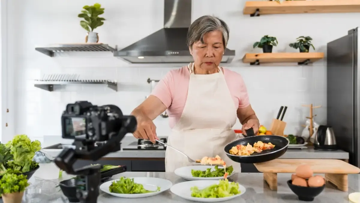 Social media influencer cooking