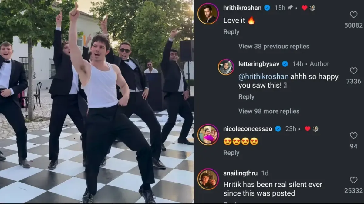 Hrithik Roshan in love with American groom Dhoom Machale hook step recreation watch