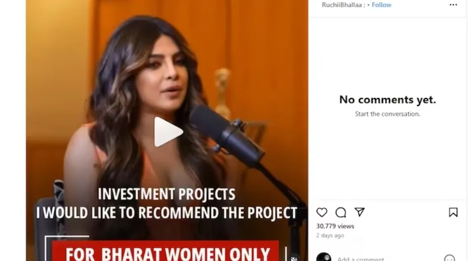 Screengrab of Priyankas Deepfake video