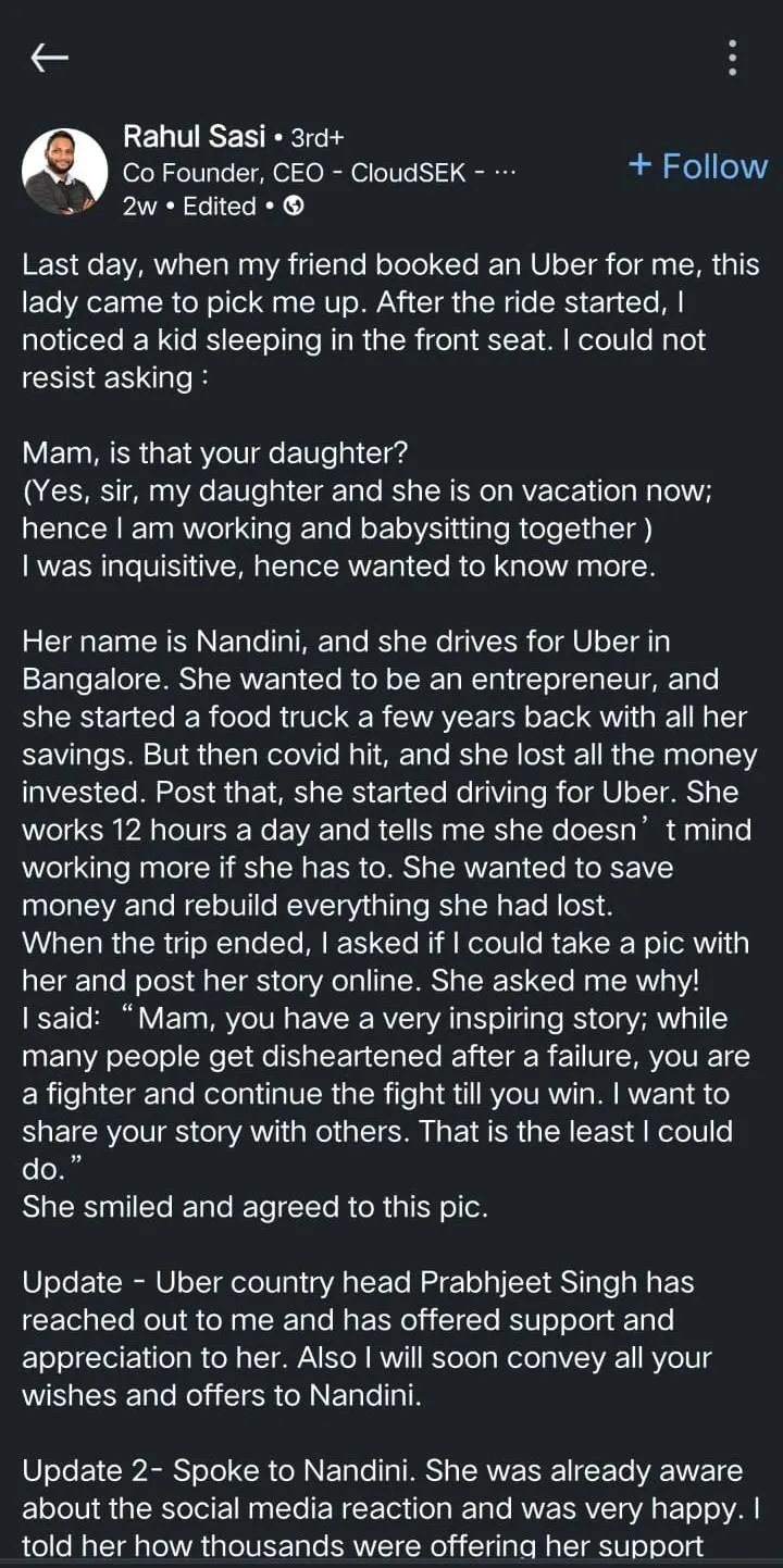 Inspiring Woman cab driver from Bengaluru, Nandini