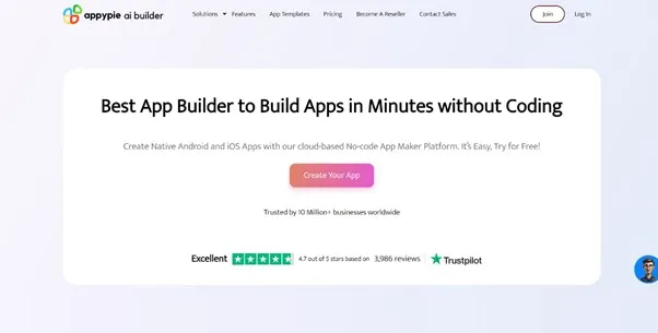 Access Appy Pie’s App Builder