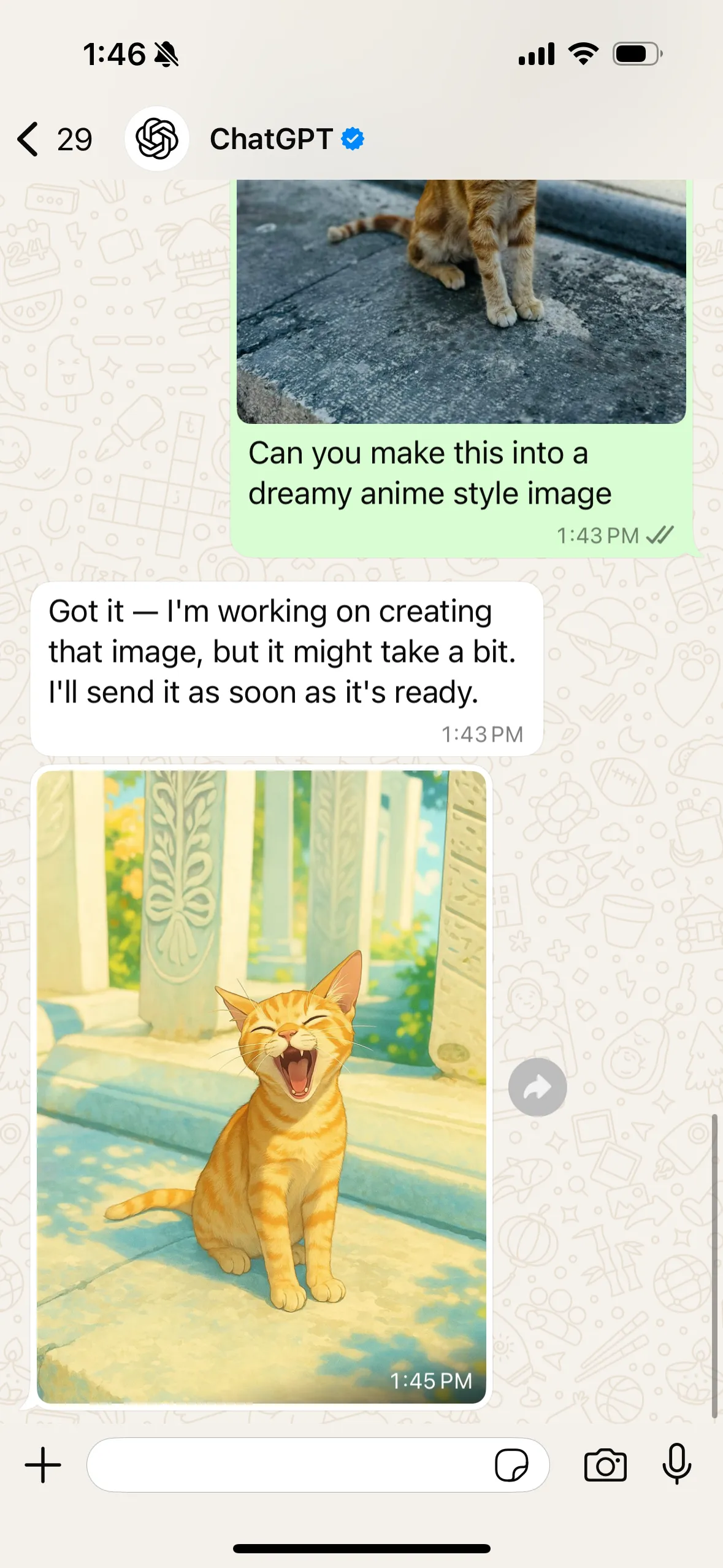 ChatGPT brings image generation to WhatsApp for free