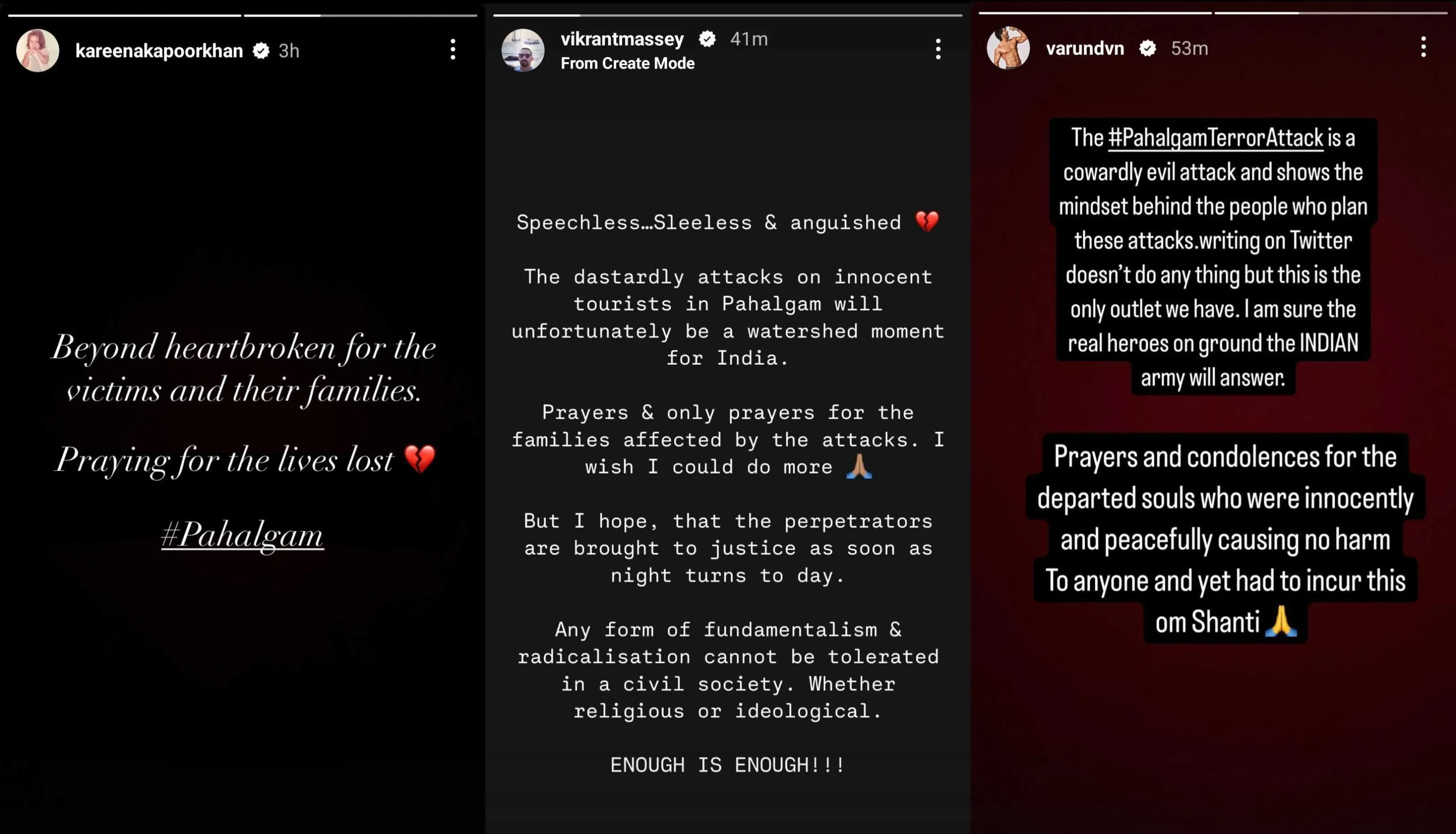 Kareena Kapoor, Vikrant Massey and Varun Dhawan share posts