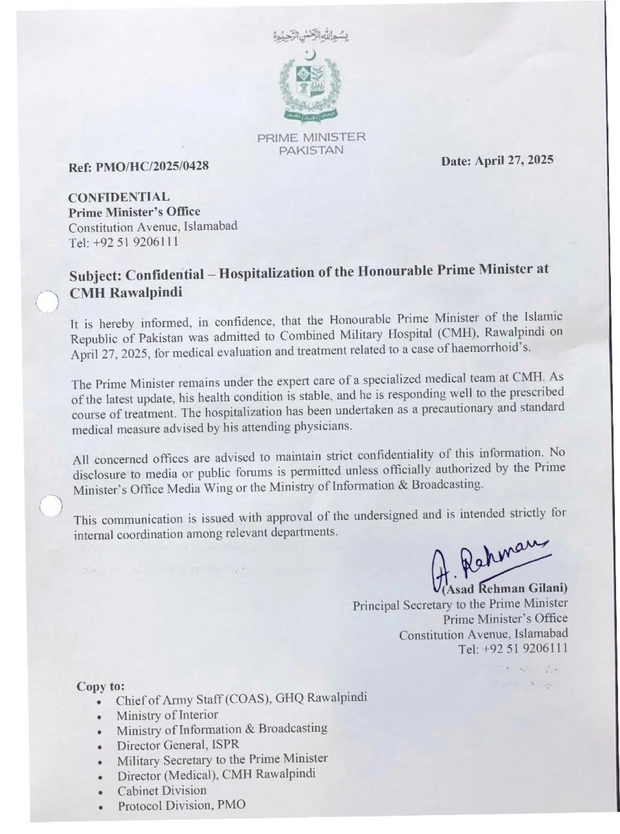 Leaked document circulates widely on social media.