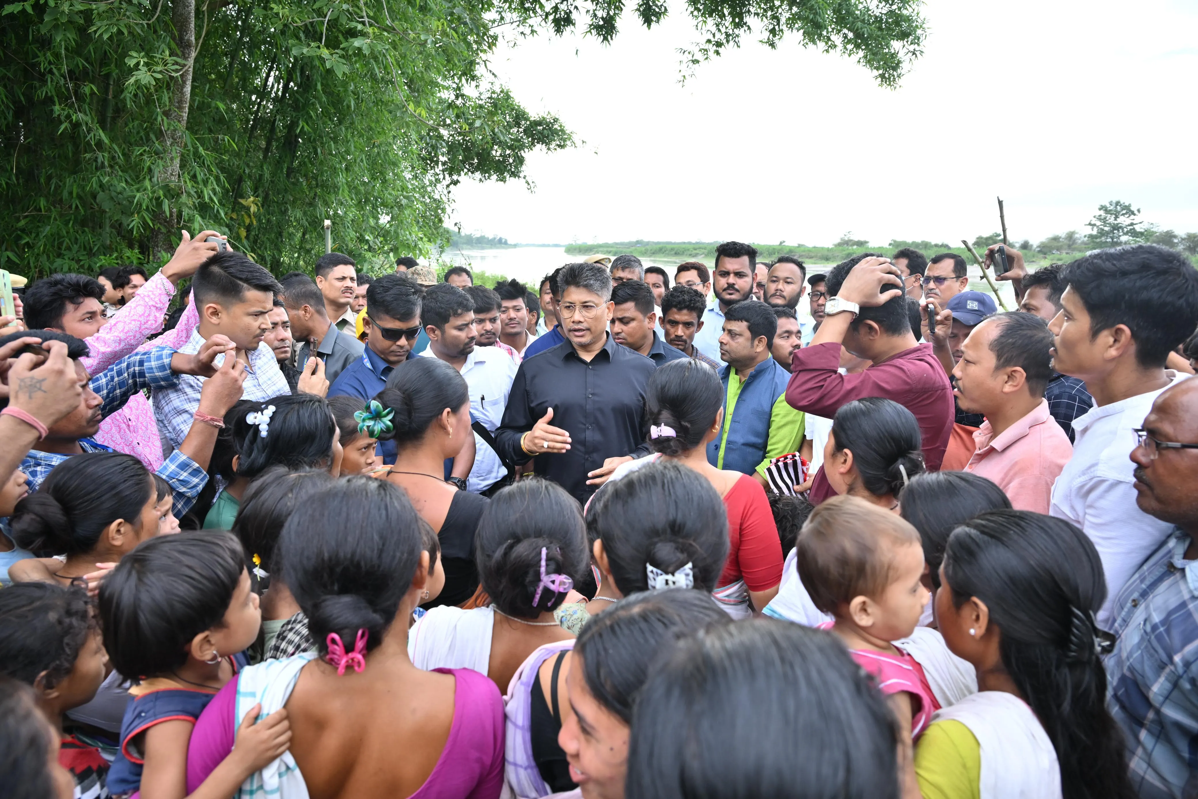 Minister Pijush Hazarika Reviews Flood Control Works in Two Districts