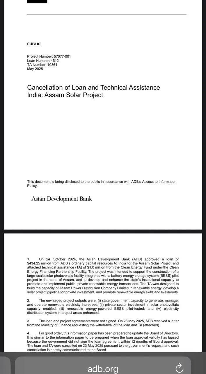 Protests Force Govt to Scrap ADB-Backed Assam Solar Power Project