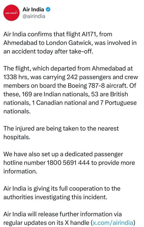 AIR INDIA STATEMENT