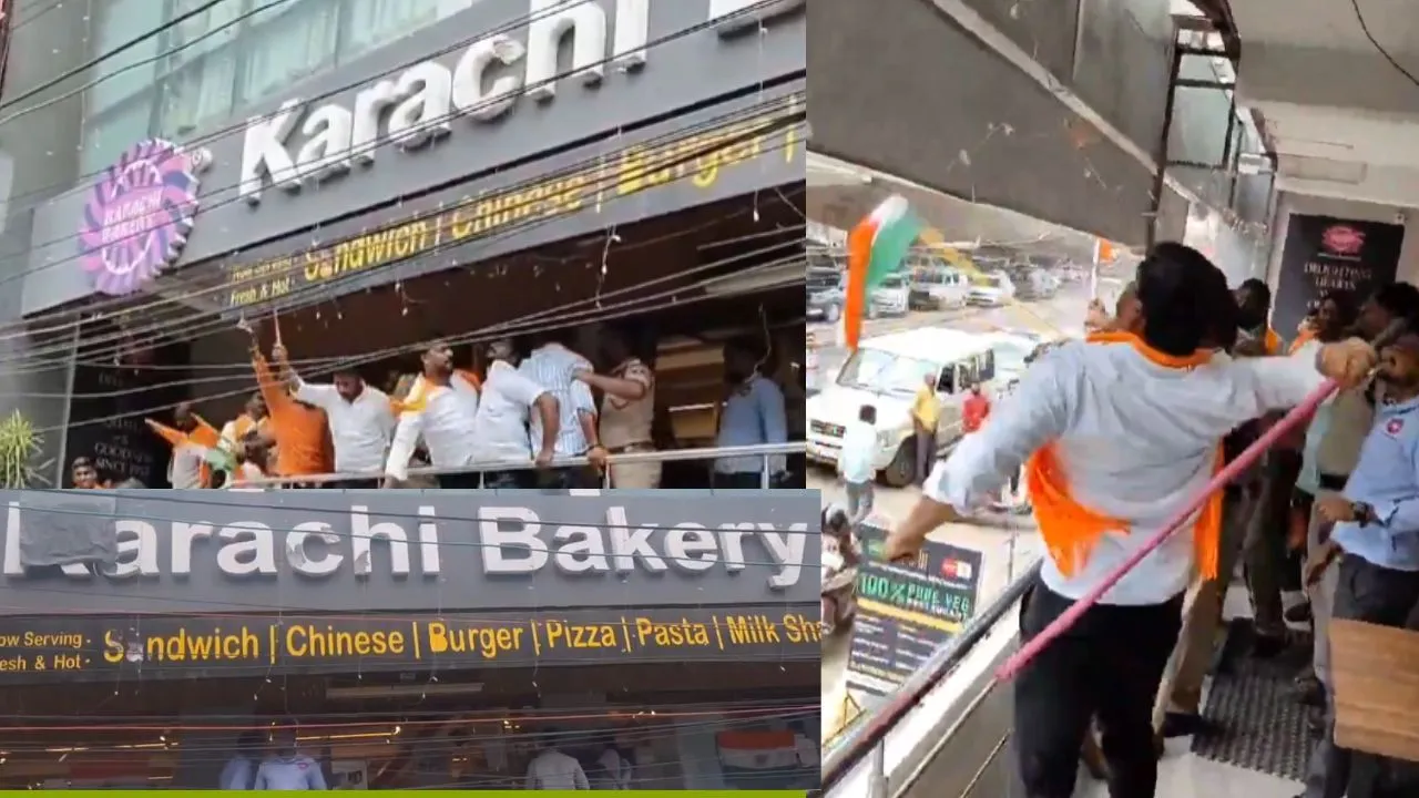 Hyderabad Shamshabad Karachi Bakery destroy by Bjp Workers