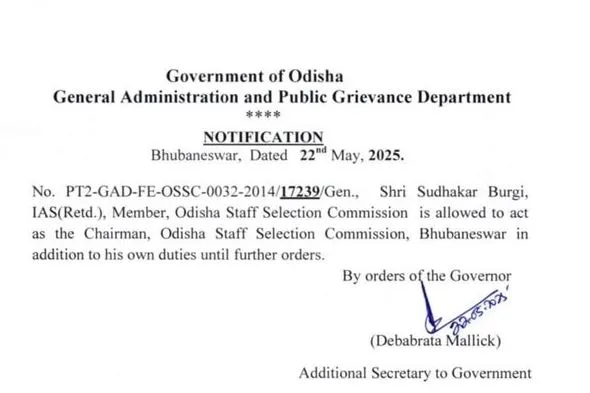 Retired IAS Sudhakar Burgi appointed as new chairman 