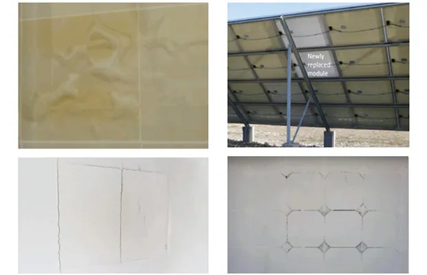 Various types of degradation backsheet.
