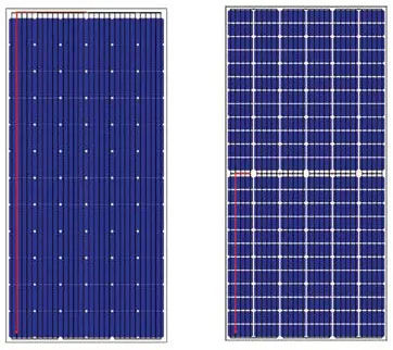 The path travelled by exited electron in traditional module (on left) and doublet module (on right)