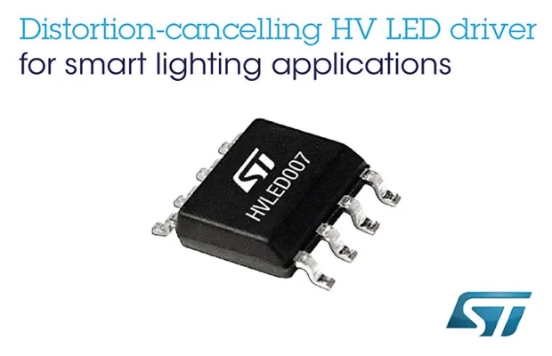 Distortion-Cancelling High-Voltage LED Driver from STMicroelectronics