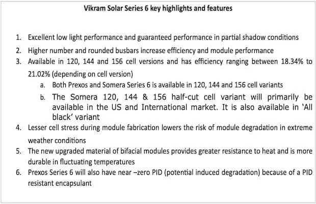 Vikram Solar Series 6 Modules
