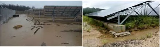 drainage system around the solar PV plant 
