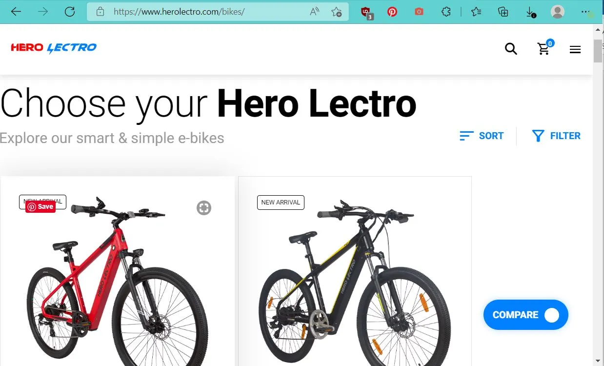 Hero Lectro website