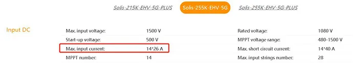 solis 215k ehv 5g plus input dc