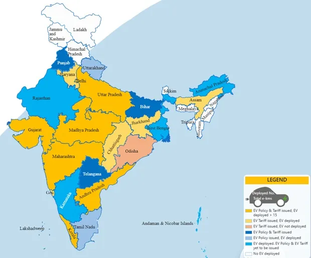 Several states have notified their EV Policies and EV Charging Tariffs but several states are still lagging behind in India. Source: EESL EV Convergence 