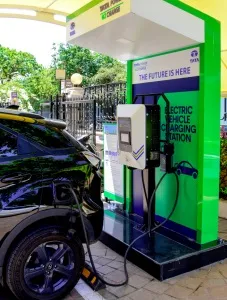 Handout photo of a Tata Power EV Charger