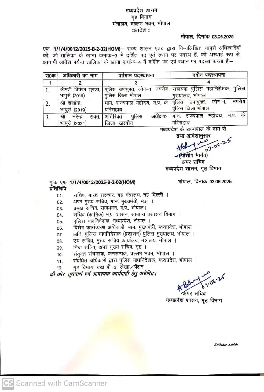 MP POLICE TRANSFER