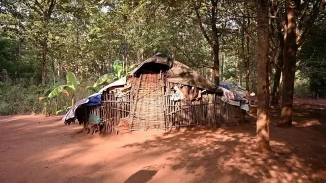 परिवार के पास कुल पांच झोपड़ियां हैं 