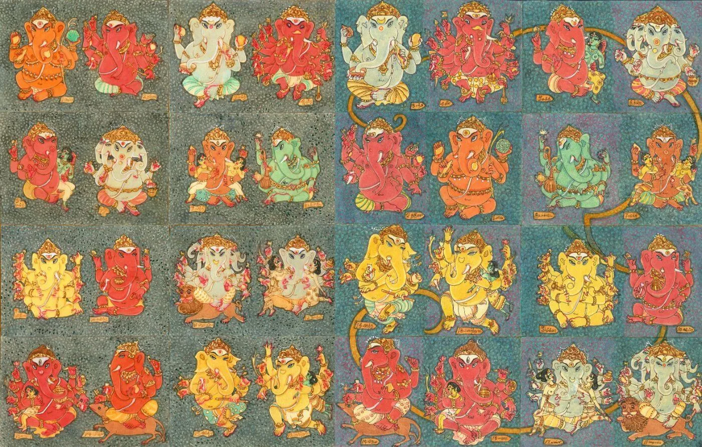 32 Forms Of Ganesha - Framed Prints by S. Rajam | Buy Posters, Frames,  Canvas & Digital Art Prints | Small, Compact, Medium and Large Variants