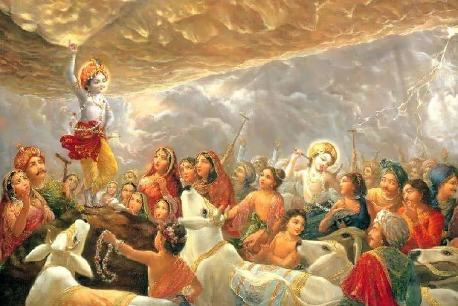 Krishna Govardhan Parvat Story in Hindi | कृष्ण भगवान ने गोवर्धन पर्वत उठाया