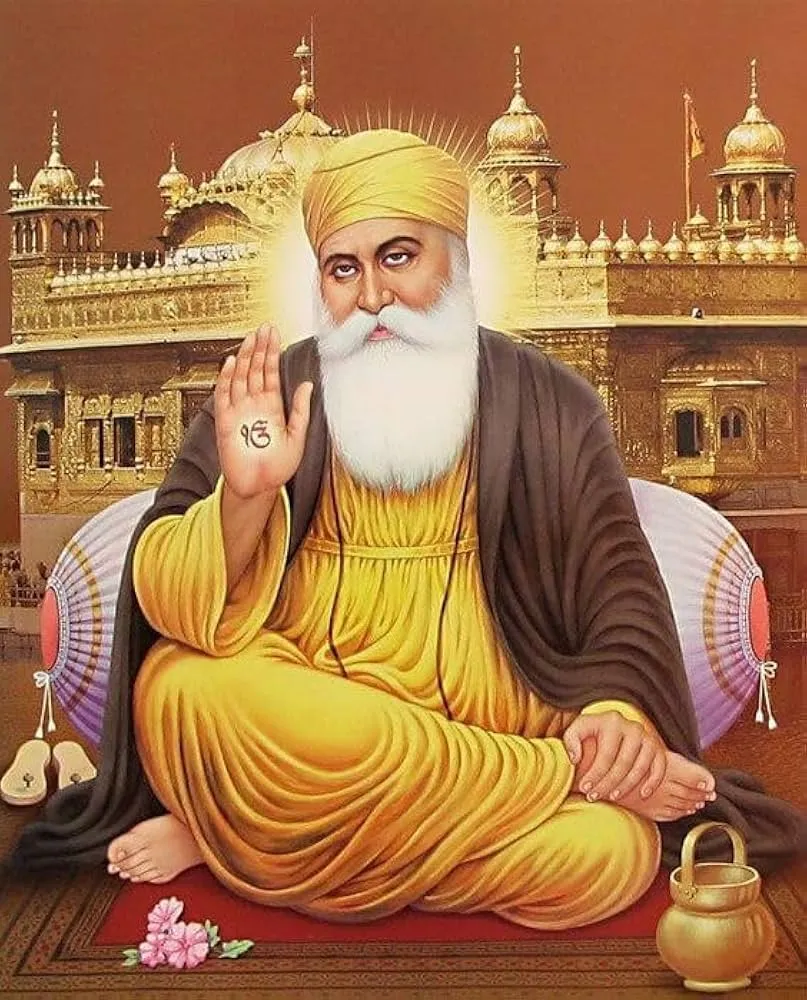 गुरु नानक देव जी फोटो स्वरूप लकड़ी के फ्रेम के साथ : Amazon.in: घर और किचन