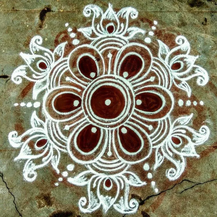 Simple and Beautiful Diwali Rangoli Design