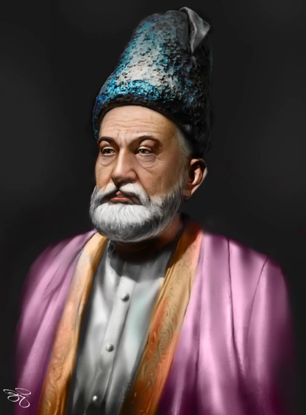 Mirza Ghalib Digital Portrait