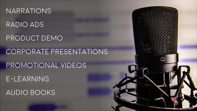 Do voice over for narrations, radio ads, videos and elearning