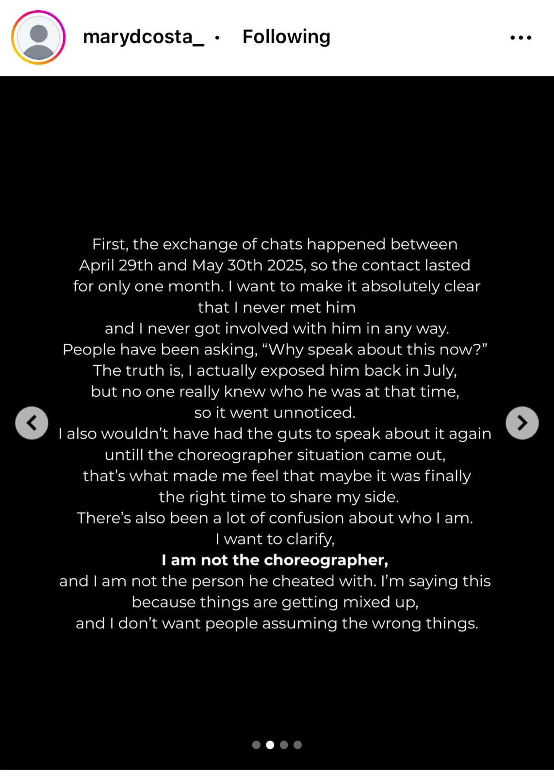 मैरी डि'कोस्टा ने अपनी तरफ से ये बातें क्लीयर की हैं।